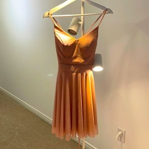 Pink sparkling evening dress XS